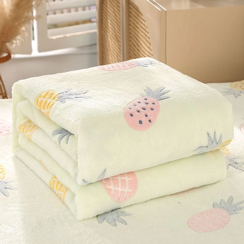 100 prosent polyester strikket korallfleece babyteppe