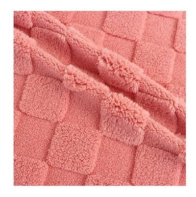 Sjekk Jacquard Lamb Sherpa-stoff