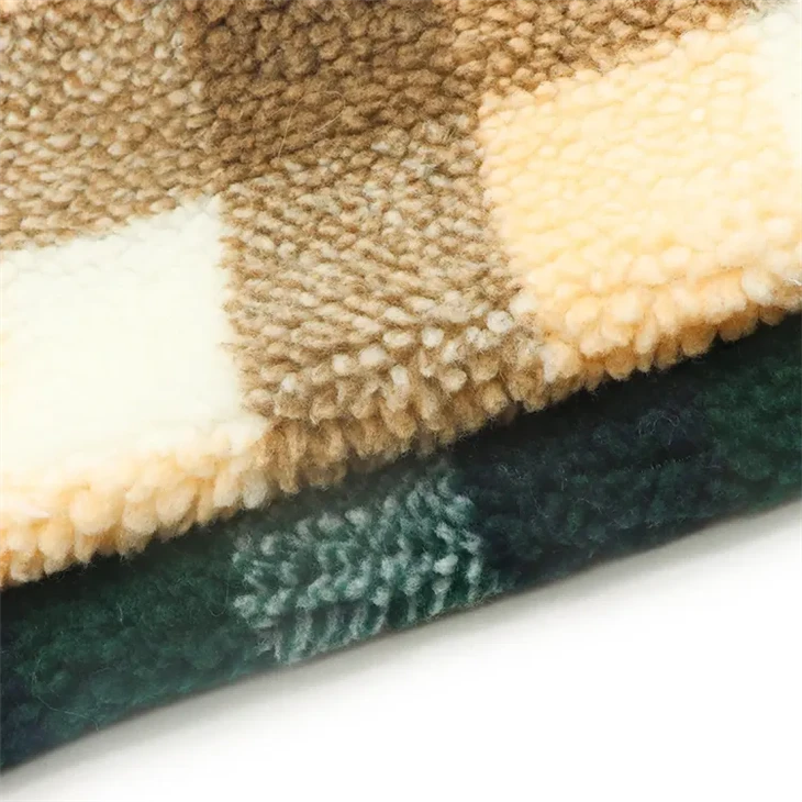Checker Pattern Flannel Fleece Fabric in stock