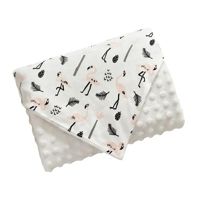 Dobbelt lag fleece Minky Dot babyteppe