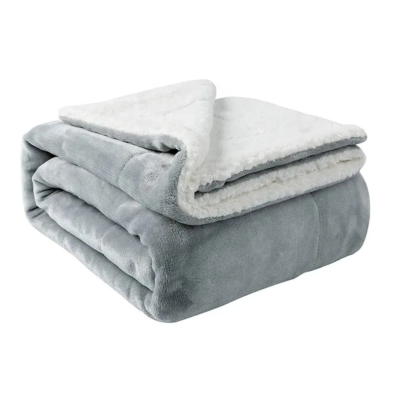 Hgih kvalitet sherpa fleece teppe