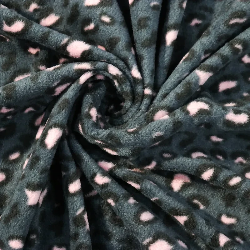 Leopardprint Polar Fleece Ribbestoff