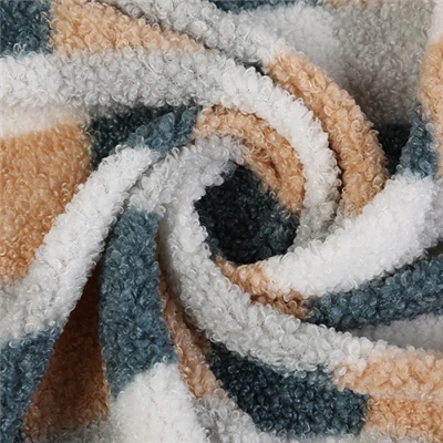 Rutetrykk Sherpa Fleece-stoff