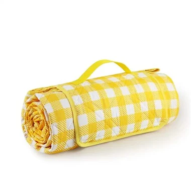 100% polyester gulrutete piknikteppe