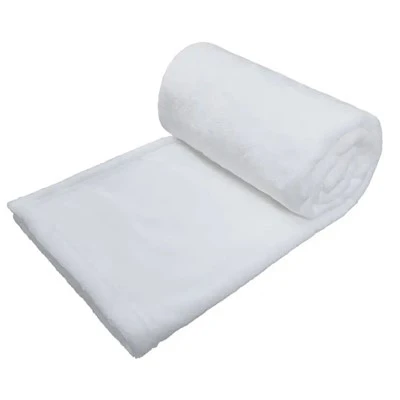 Hvit Polar Fleece-teppe