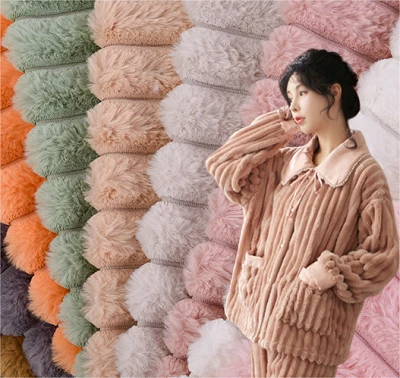 Stripe kanin fuskepels stoff