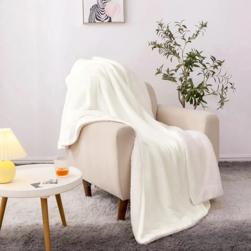 Hvitt sherpa-teppe