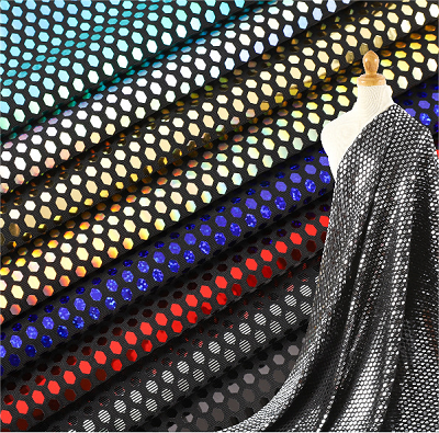 Skinnende scenekjole stoff