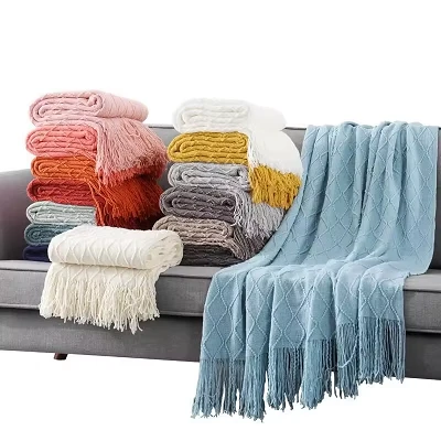 Dusk Jacquard strikket teppe